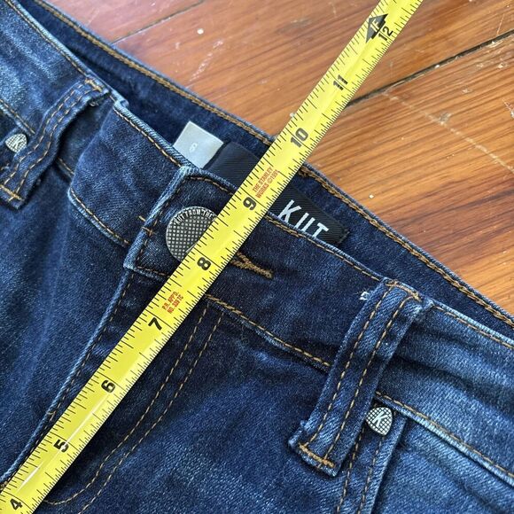 Kut From The Kloth Ankle Skinny Jeans Size 6 Embroidered Floral Dark Wash - Picture 5 of 7
